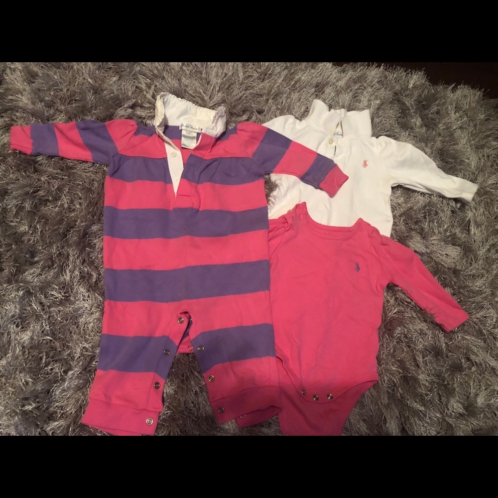 Ralph Lauren Polo Babygirl onesies 3-6 months